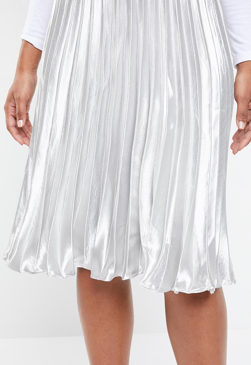 Missguided - Metallic pleated skirt - silver