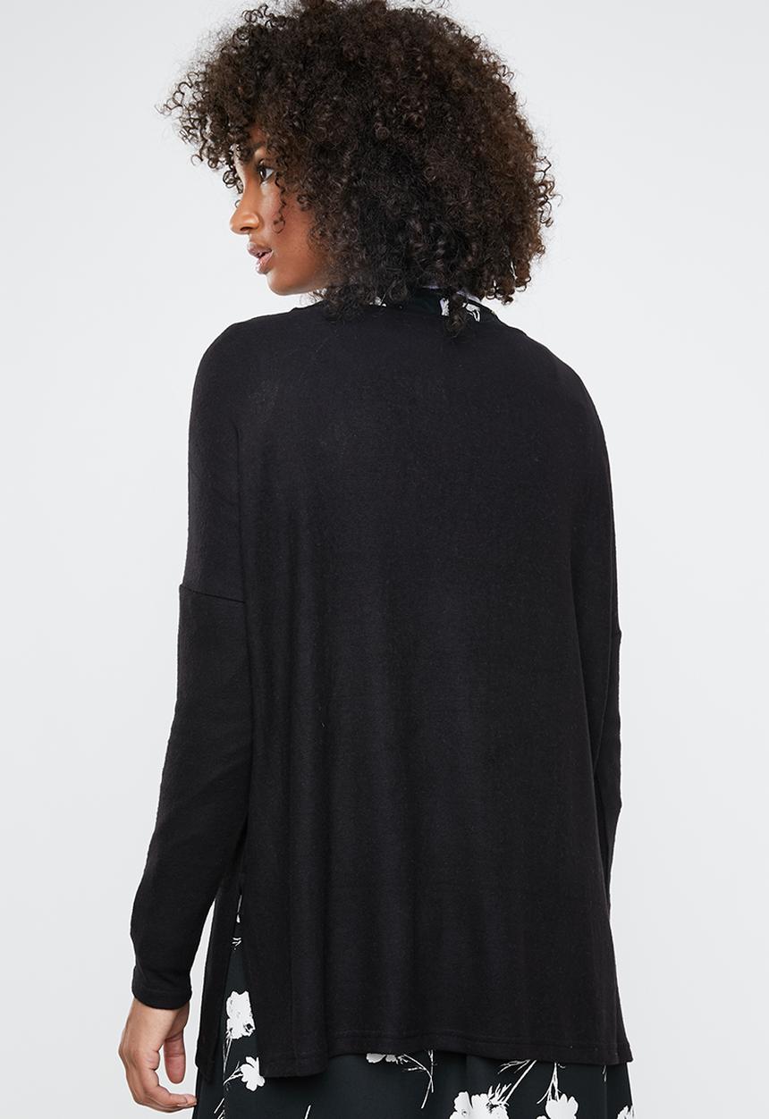 ONLY - Kleo long sleeve v-neck pullover - black