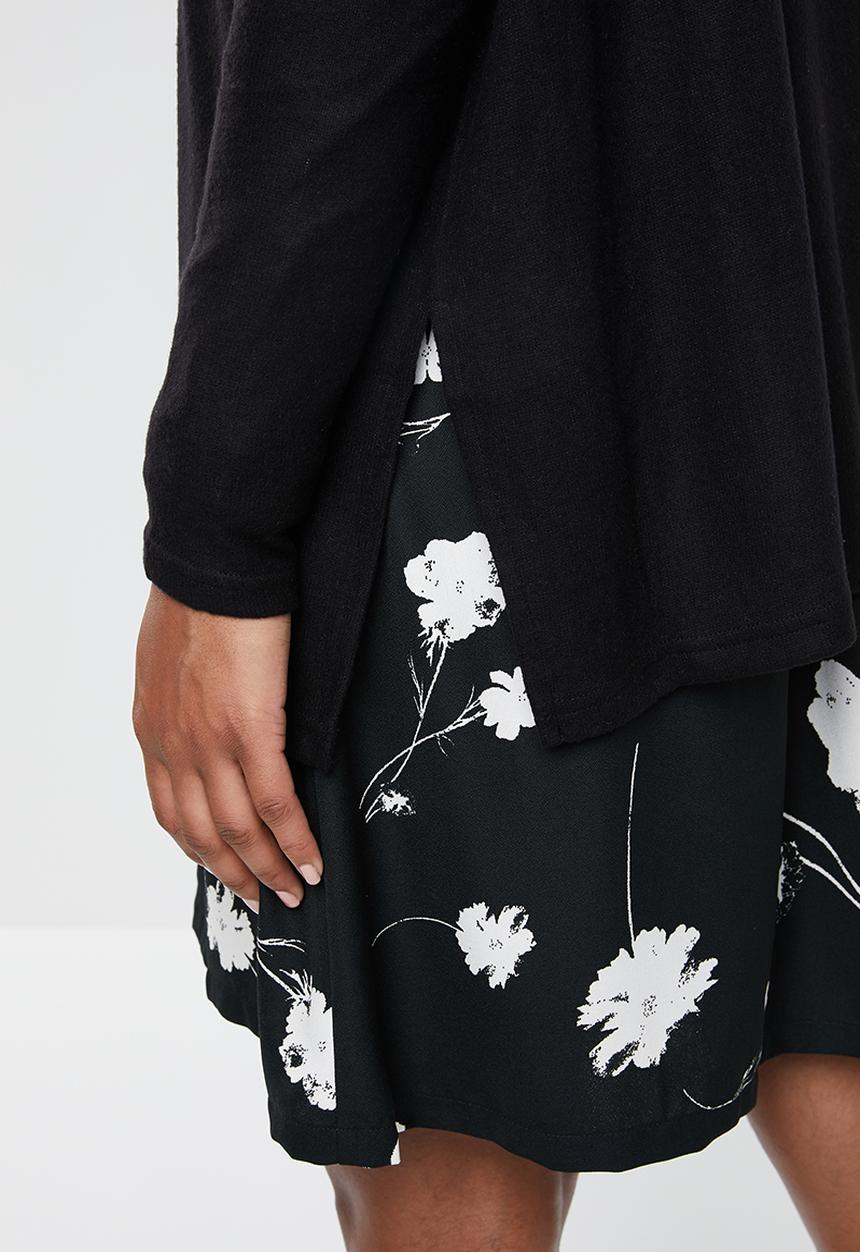 ONLY - Kleo long sleeve v-neck pullover - black