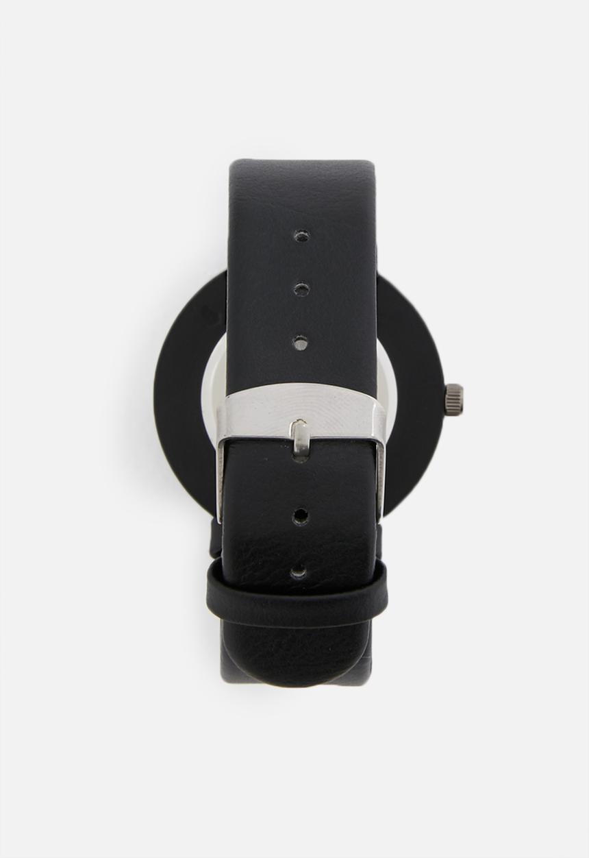 Joy Collectables - Tanner leather look watch - black