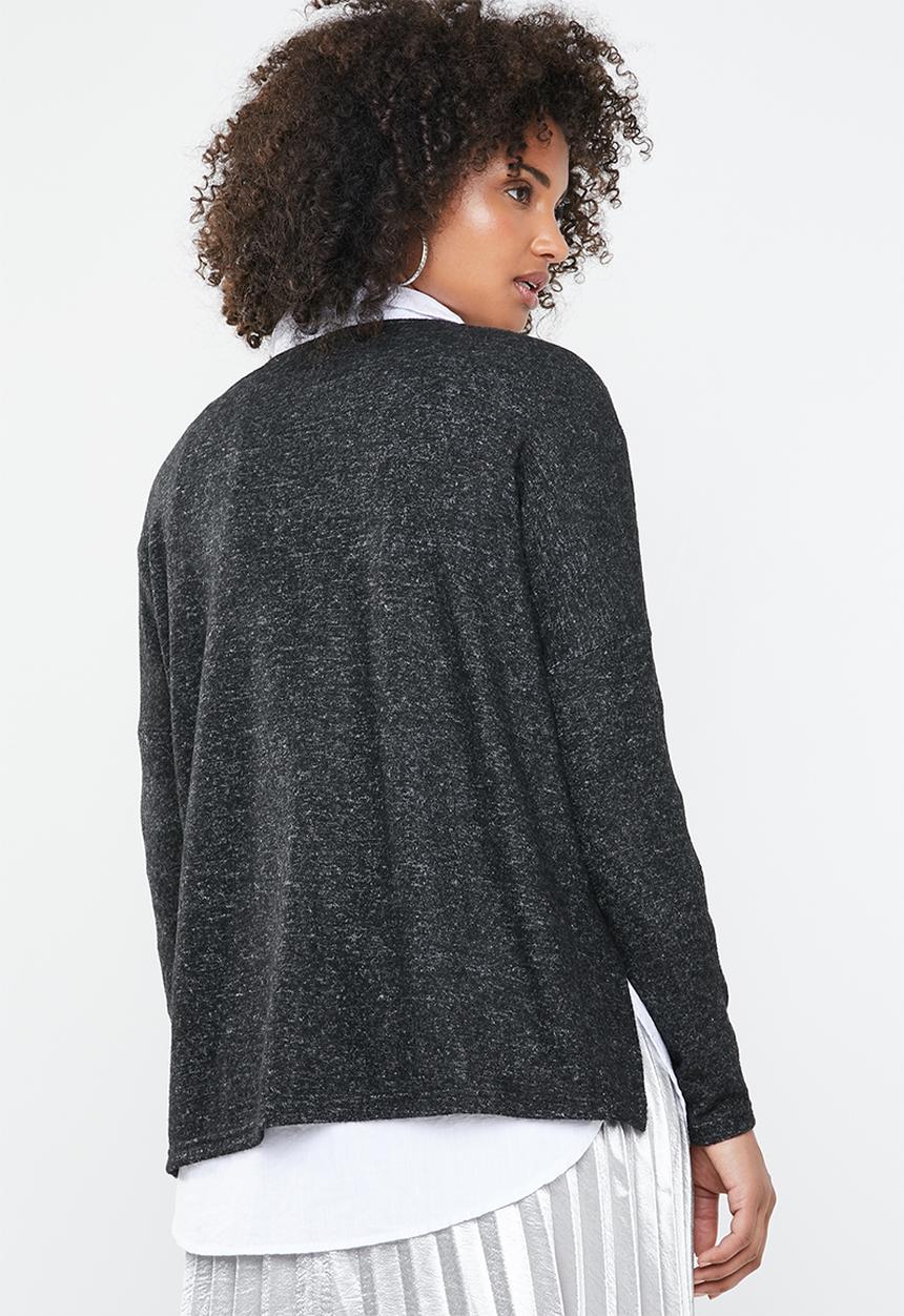 ONLY - Kleo long sleeve v-neck pullover - dark grey