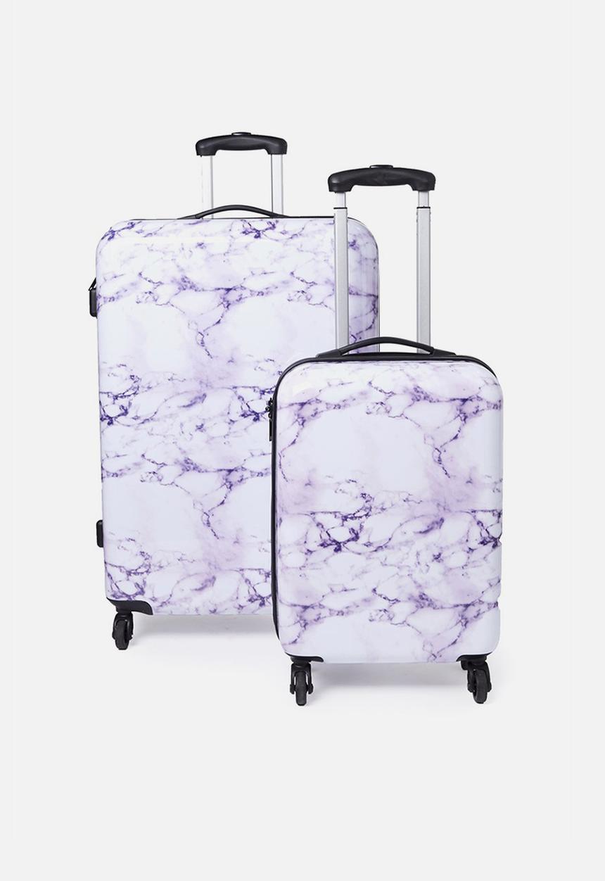 Typo - Suitcase set - white & purple 