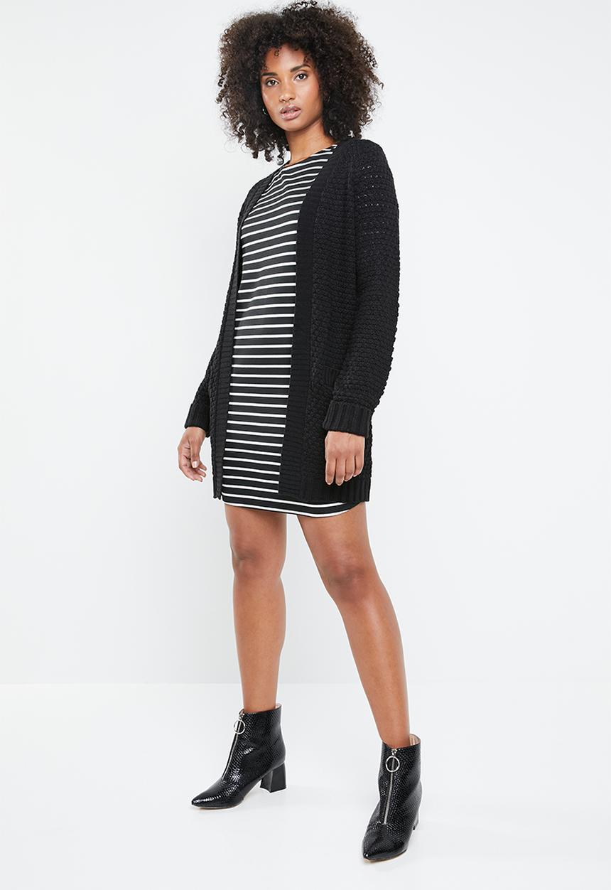 ONLY - Brilliant 3/4 dress - stripes black & white