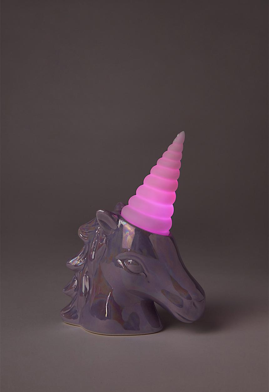 Typo - Mini ceramic novelty light - purple & pink  
