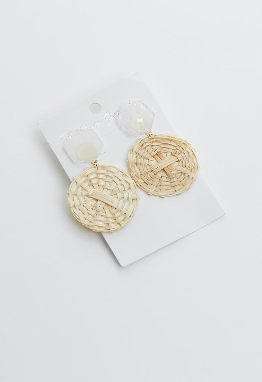 Joy Collectables - Woven drop earrings - cream