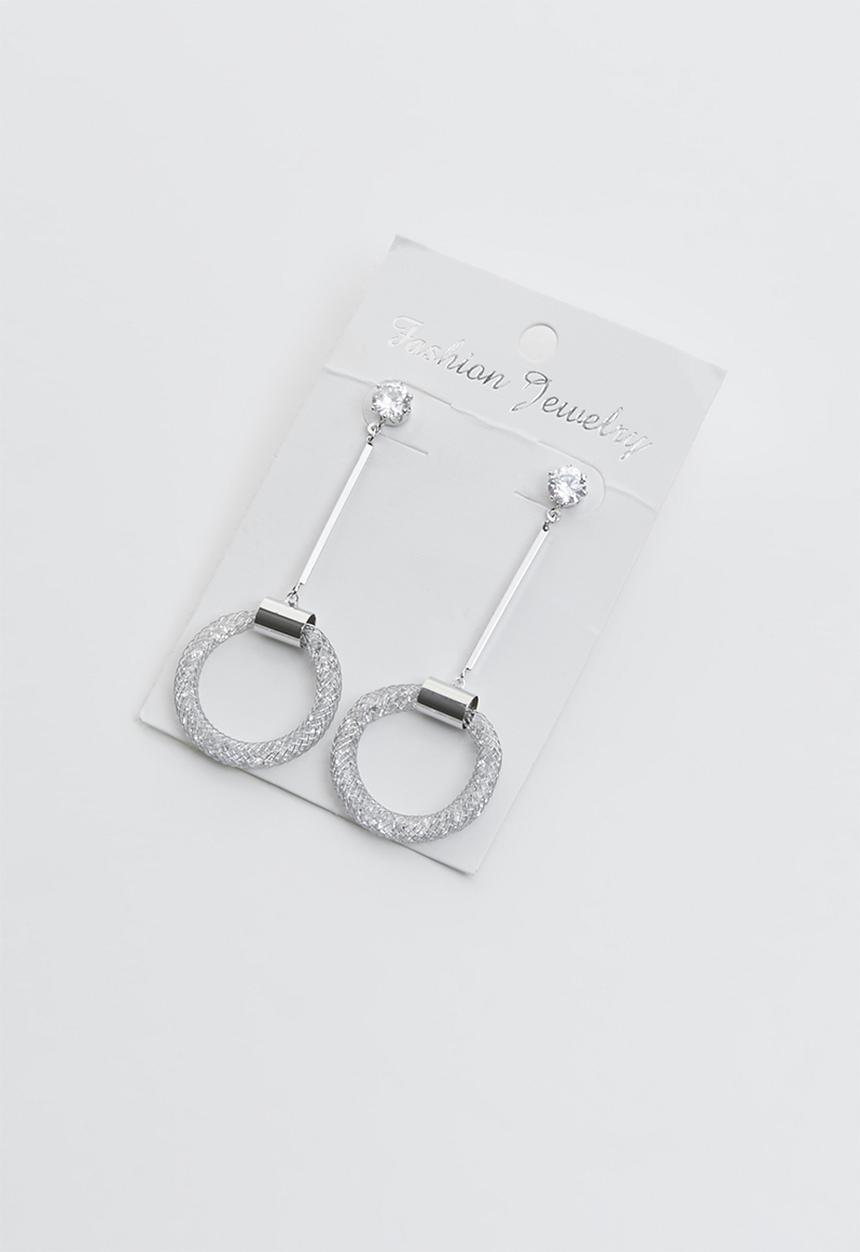 Joy Collectables - Drop hoop earrings - silver