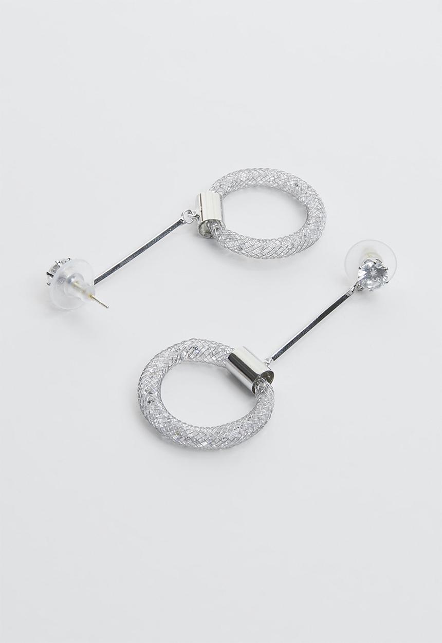 Joy Collectables - Drop hoop earrings - silver