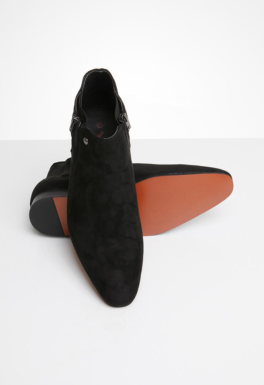 MAZERATA - Nanni mock suede chelsea boots - black