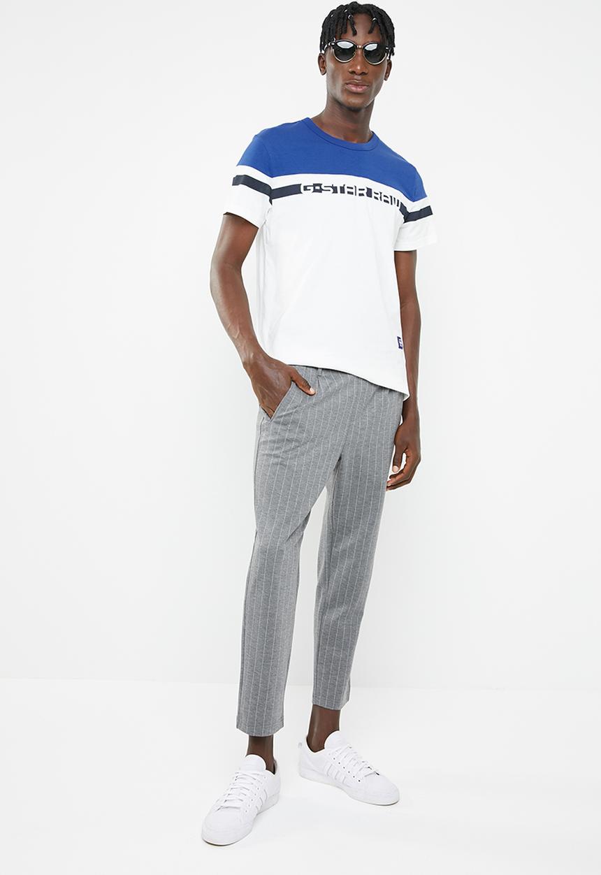 G-STAR - Graphic 14 short sleeve tee - white & blue 