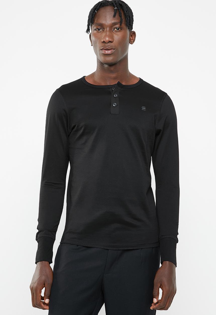 G-STAR - Korpaz grandad long sleeve tee - black 