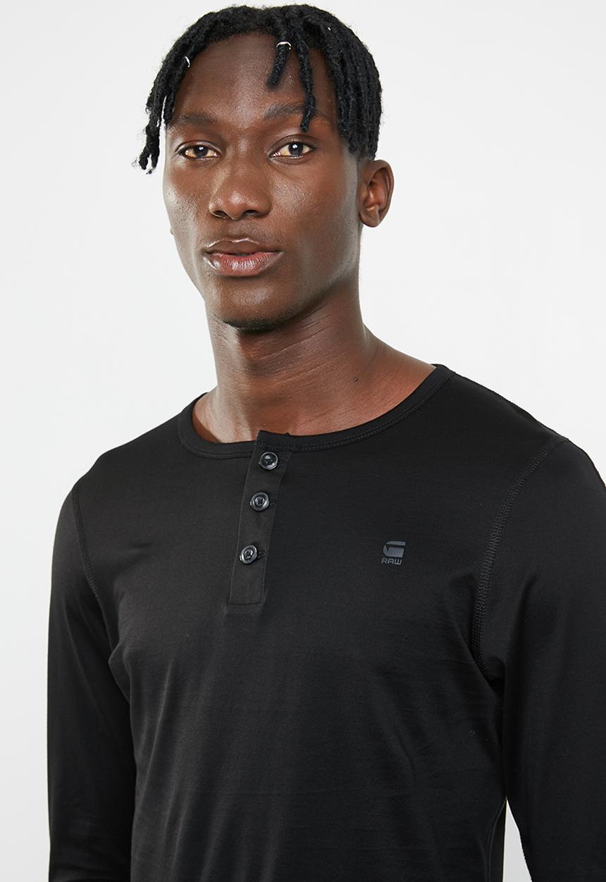 G-STAR - Korpaz grandad long sleeve tee - black 