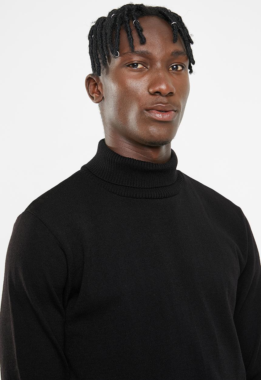 Superbalist - Basic roll neck slim fit knit - black