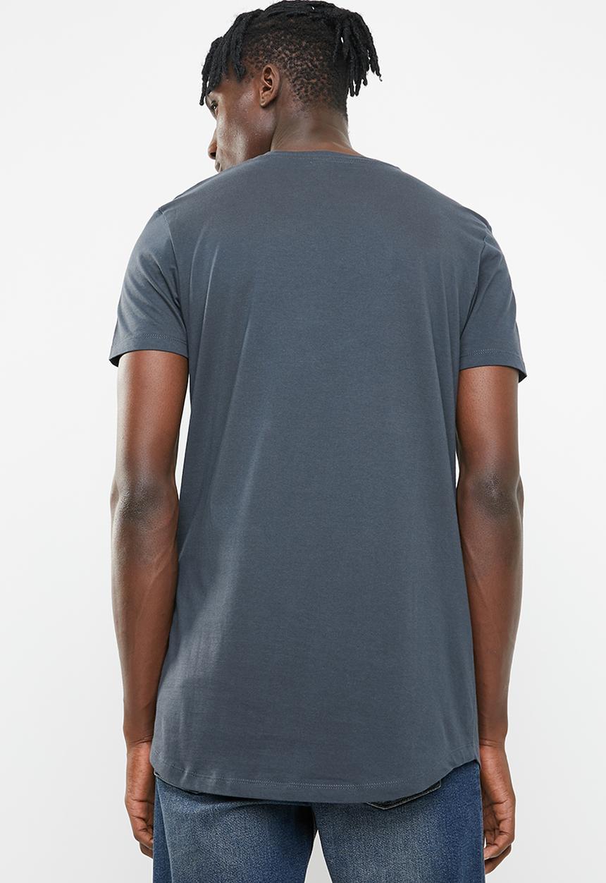 Superbalist - Curved hem longline tee - charcoal