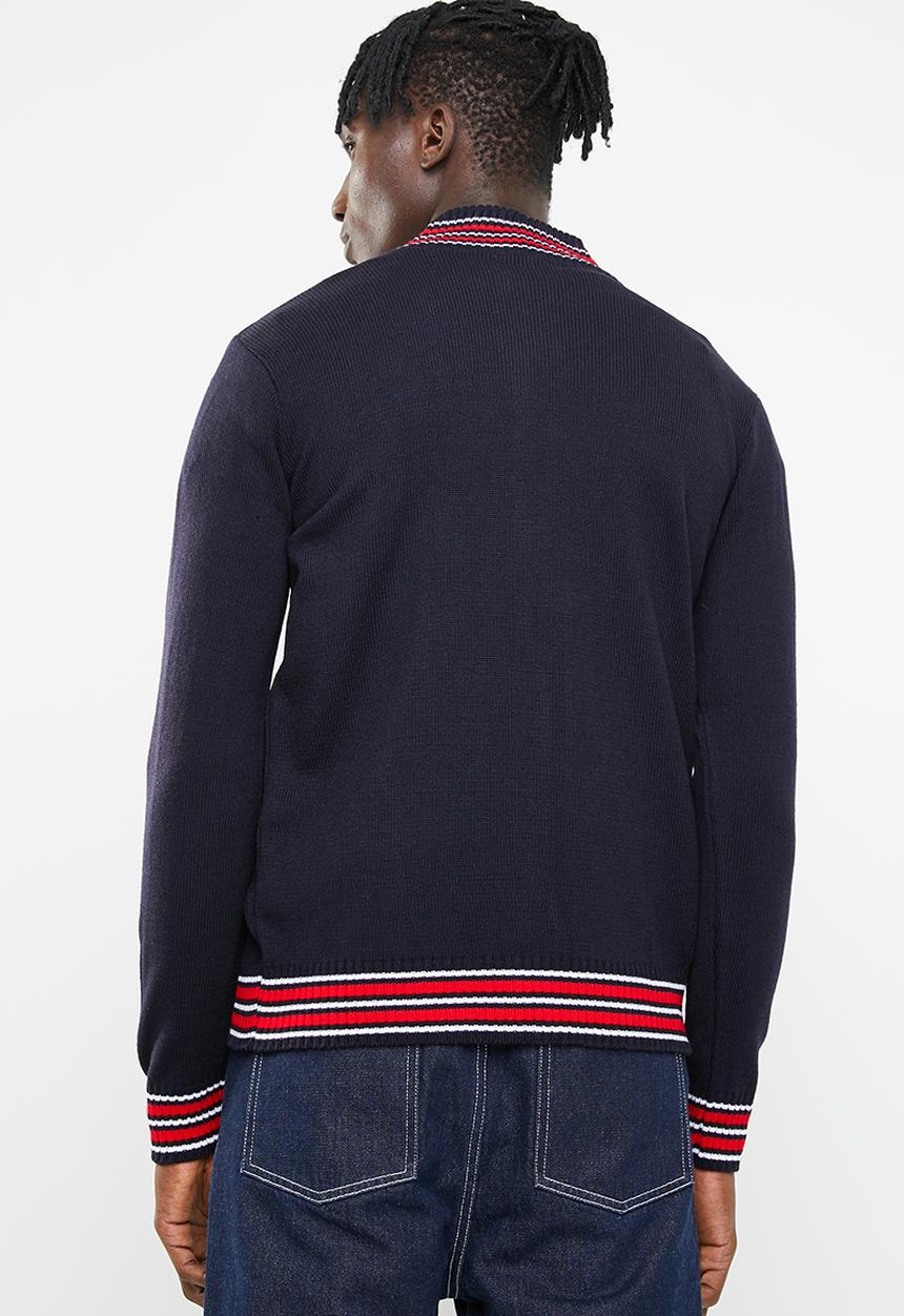 Superbalist - Zip-through funnel neck knit - navy