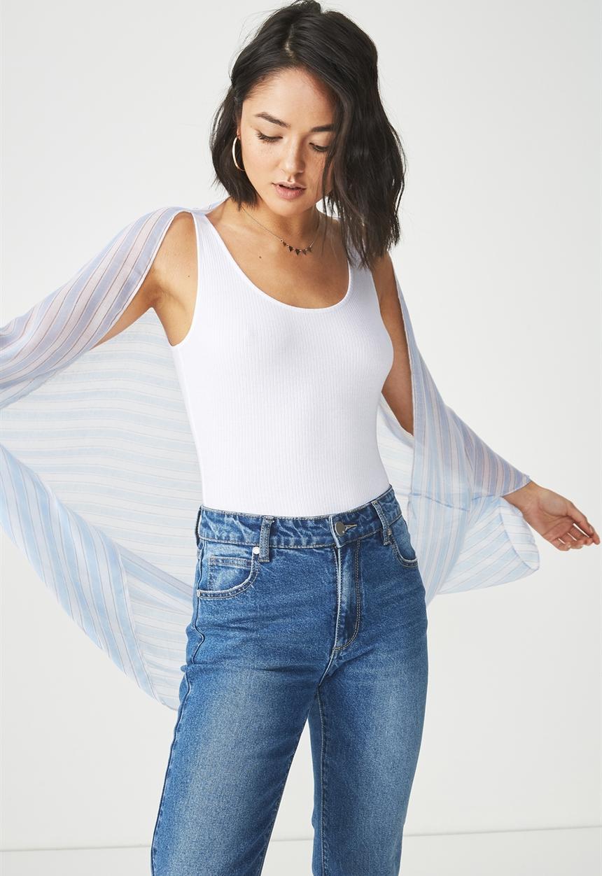 Cotton On - Trixy cocoon kimono - blue & white 