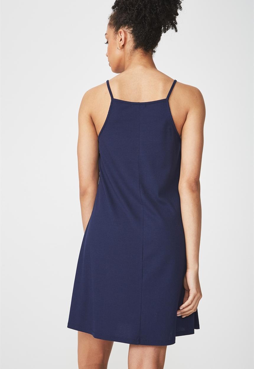 Cotton On - Sasha high neck swing dress - navy