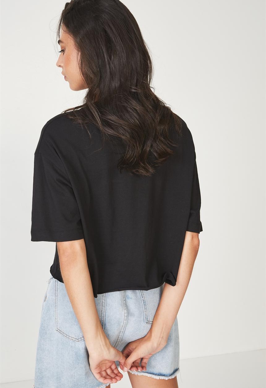 Cotton On - The chop pocket boyfriend tee - black