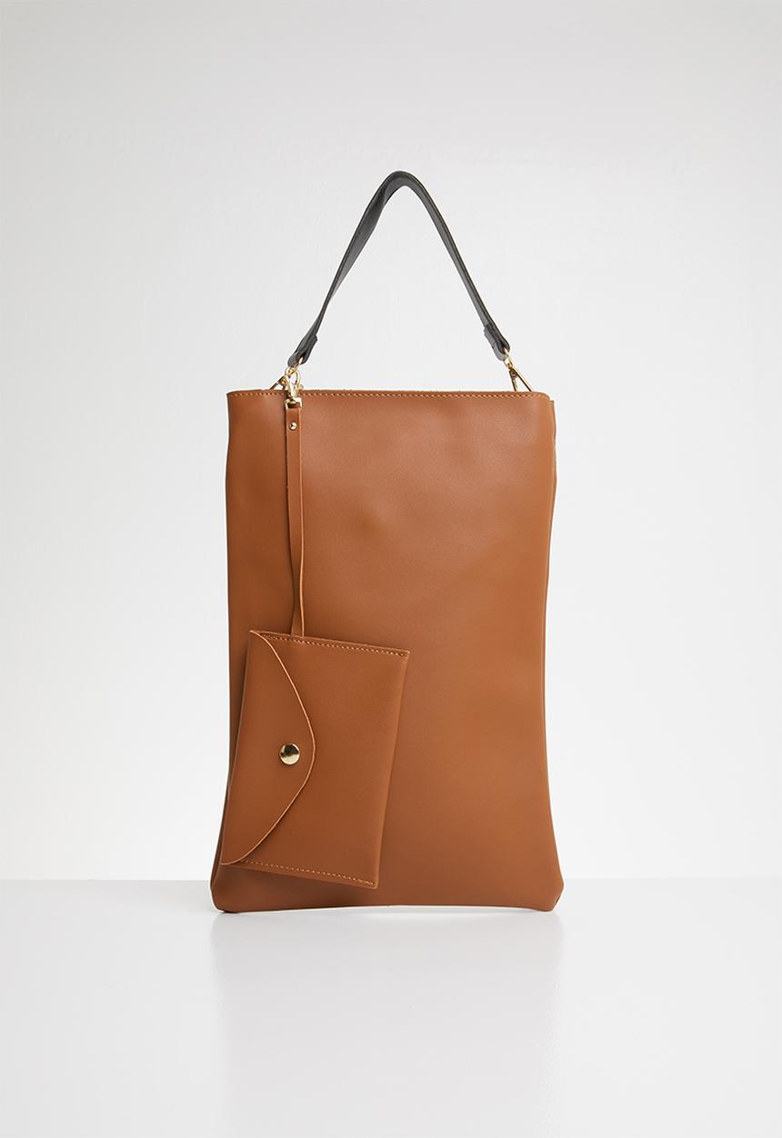Joy Collectables - Shopper bag with tag detail - tan