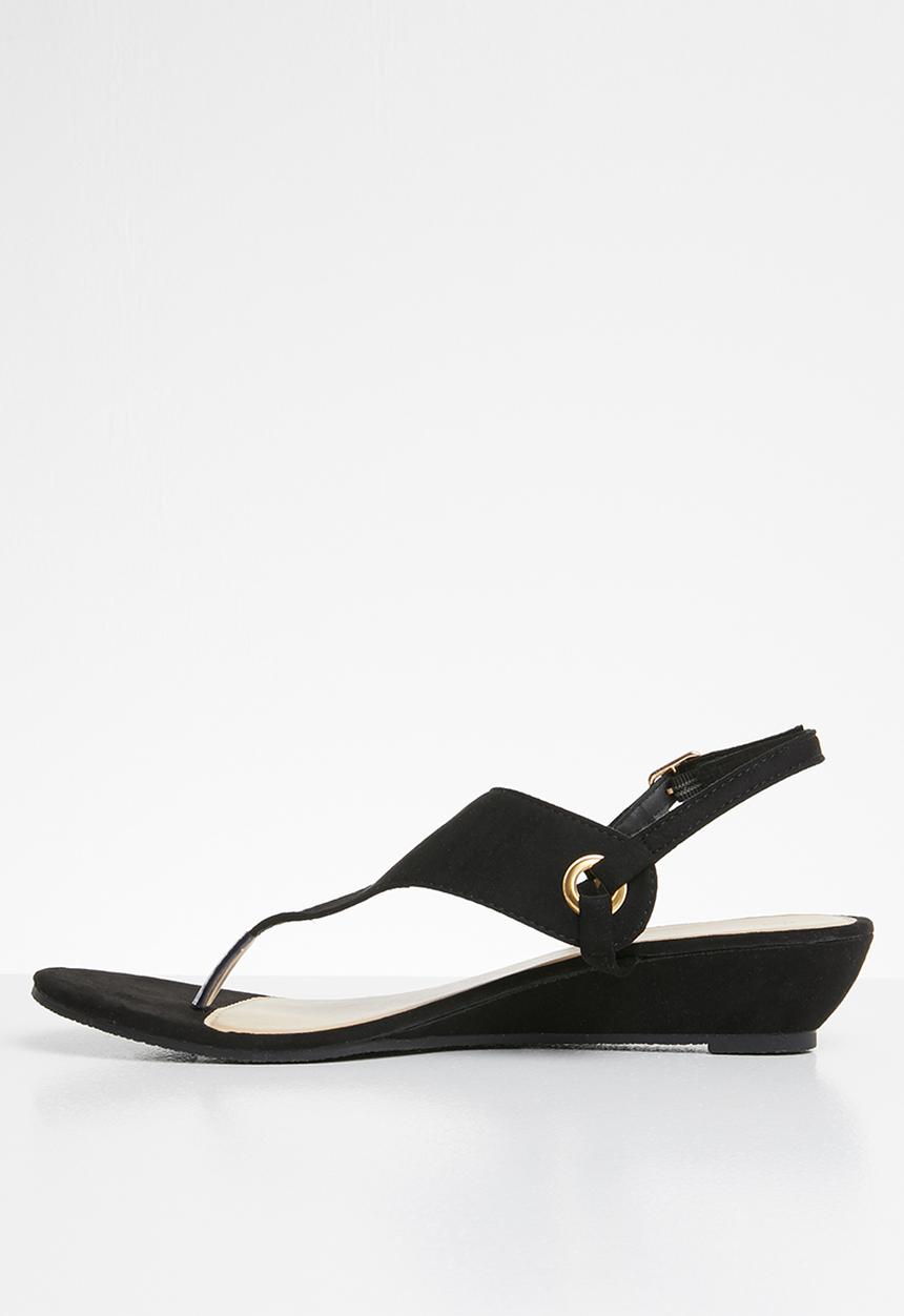 STYLE REPUBLIC - Slingback wedge sandals - black