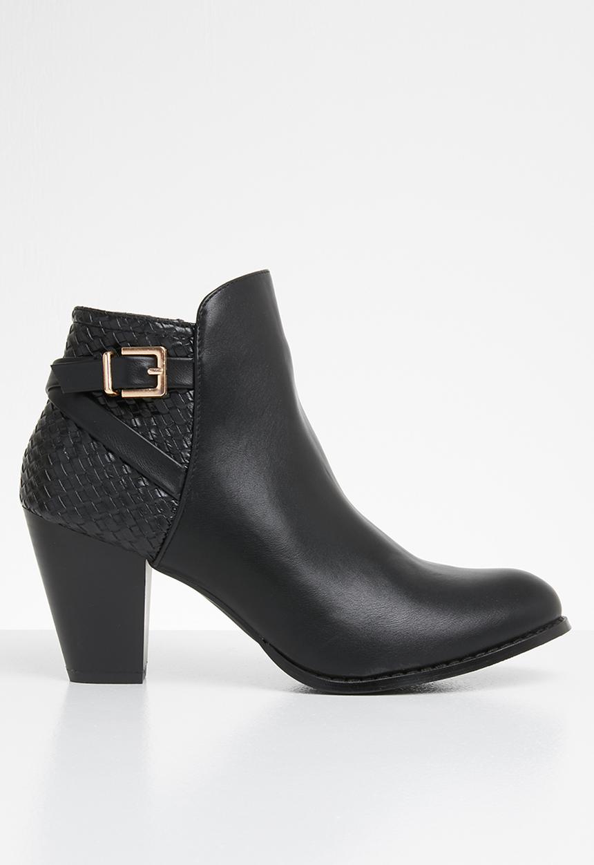STYLE REPUBLIC - Woven back detail ankle boots - black