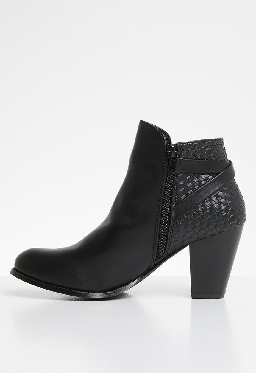 STYLE REPUBLIC - Woven back detail ankle boots - black