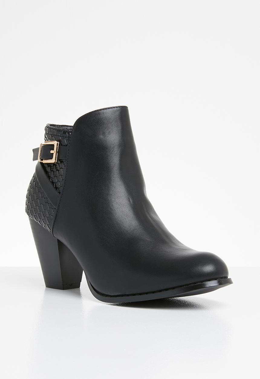 STYLE REPUBLIC - Woven back detail ankle boots - black