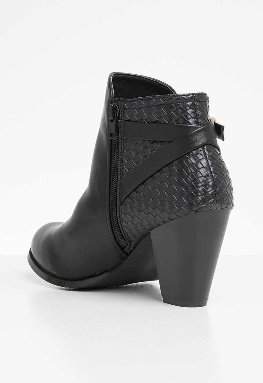 STYLE REPUBLIC - Woven back detail ankle boots - black
