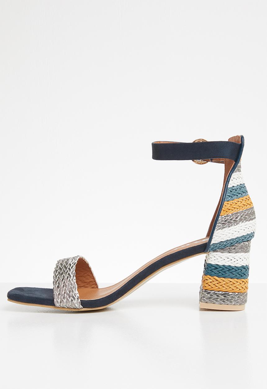 Jada - Metallic colour block heel - navy