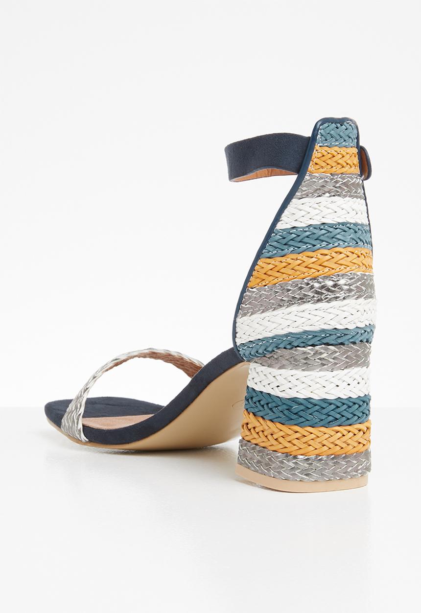 Jada - Metallic colour block heel - navy