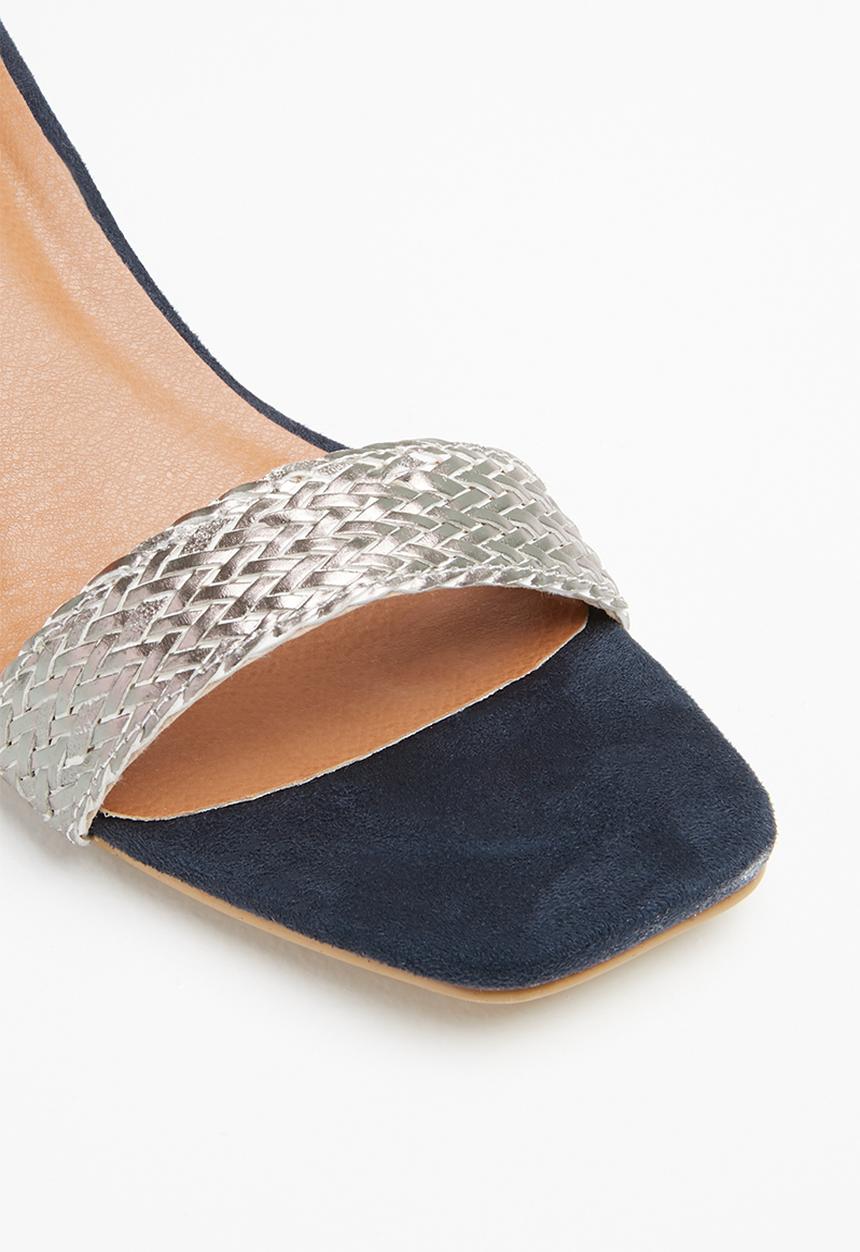 Jada - Metallic colour block heel - navy