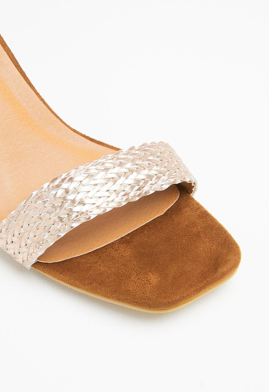 Jada - Metallic colour block heel - rose gold