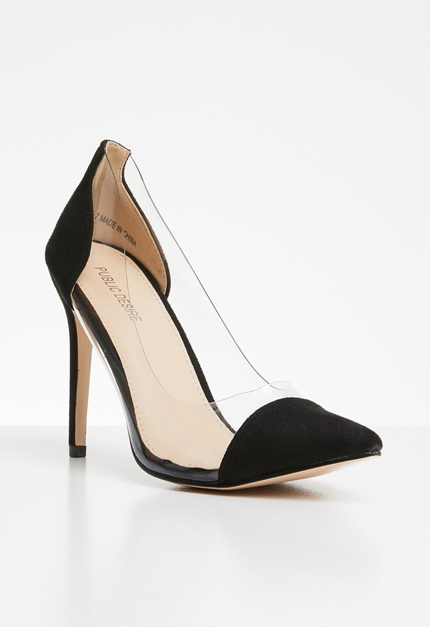 Public Desire - Potion perspex toe cap court heel - black 