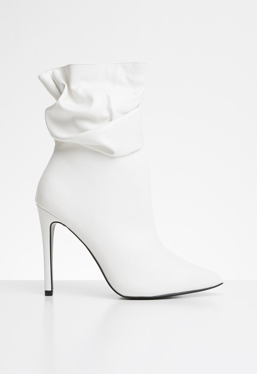 Public Desire - Adorn slouched heeled ankle boot - white 