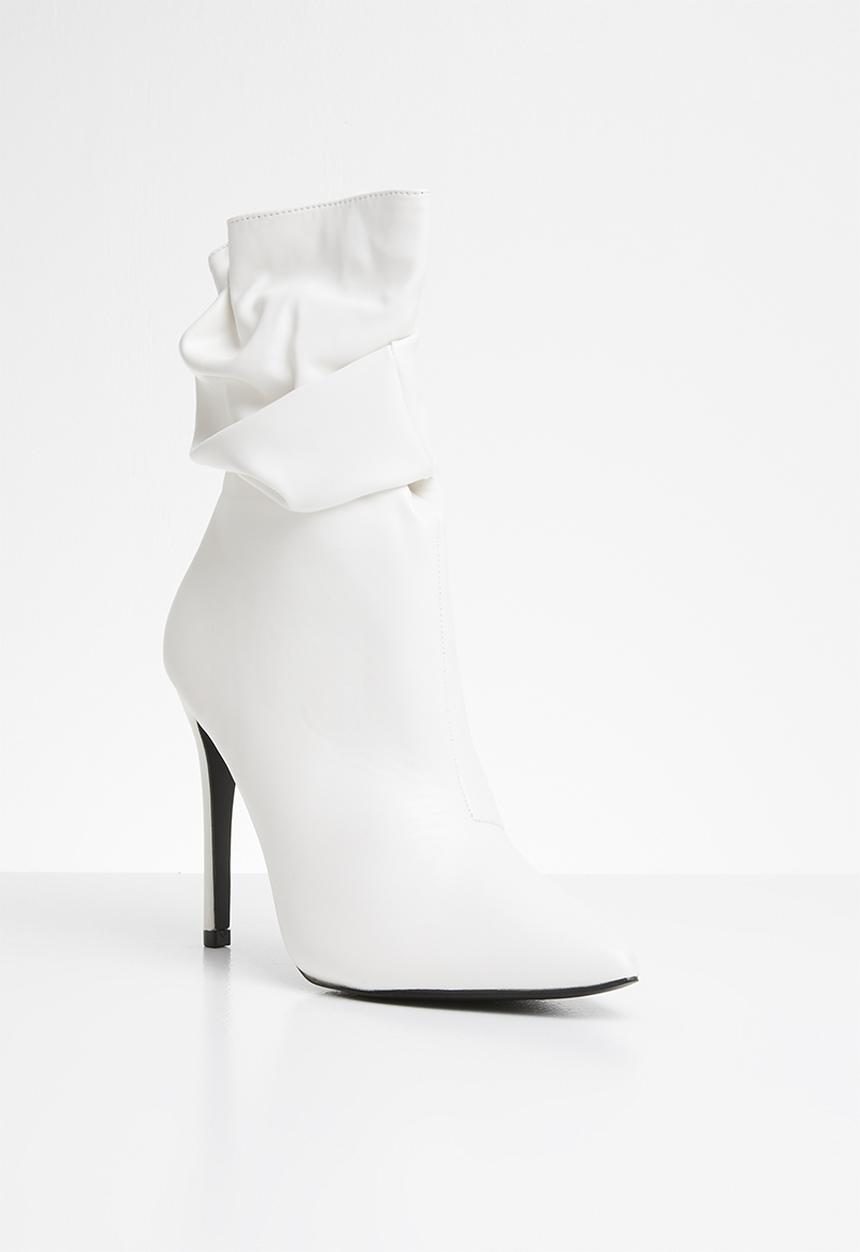 Public Desire - Adorn slouched heeled ankle boot - white 