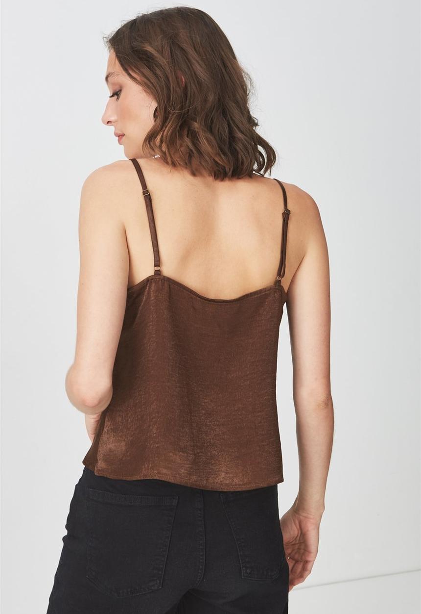 Cotton On - Delta cowl neck cami - brown