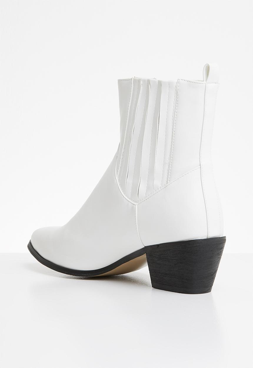 Public Desire - Beetle western ankle boot - white 