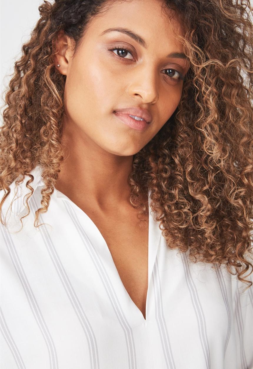 Cotton On - Bex popover shirt - white & grey