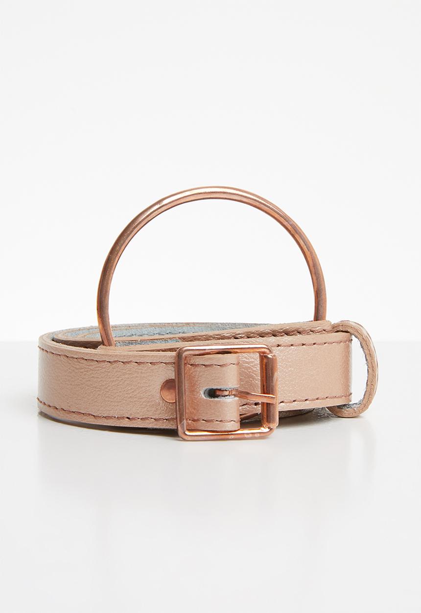 Superbalist - Ring detail leather belt - rose gold