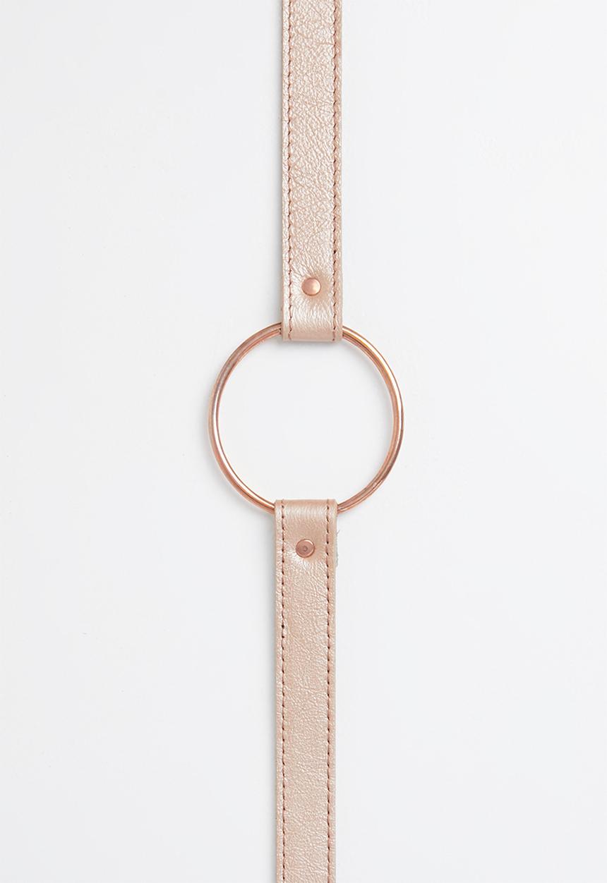 Superbalist - Ring detail leather belt - rose gold