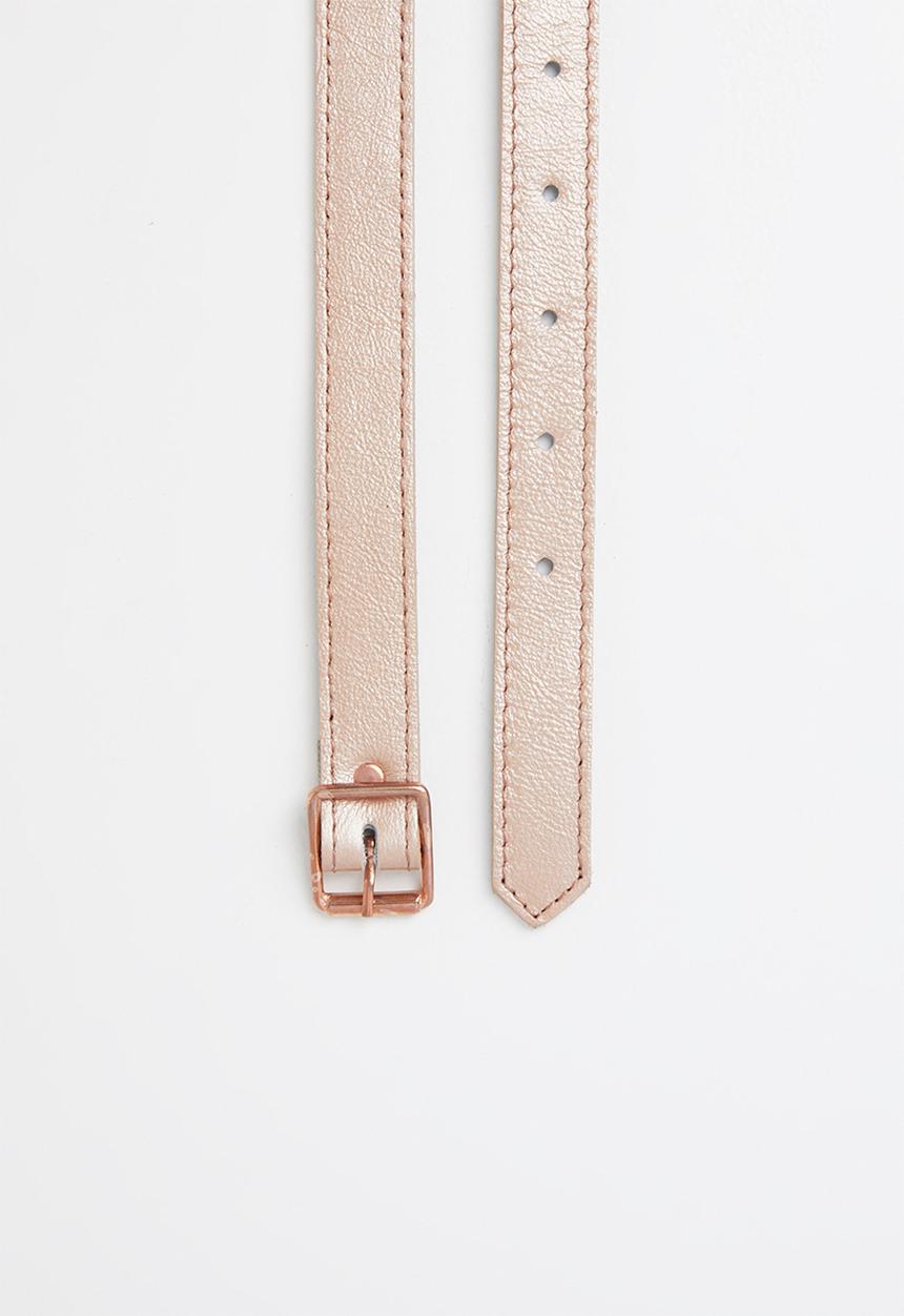 Superbalist - Ring detail leather belt - rose gold