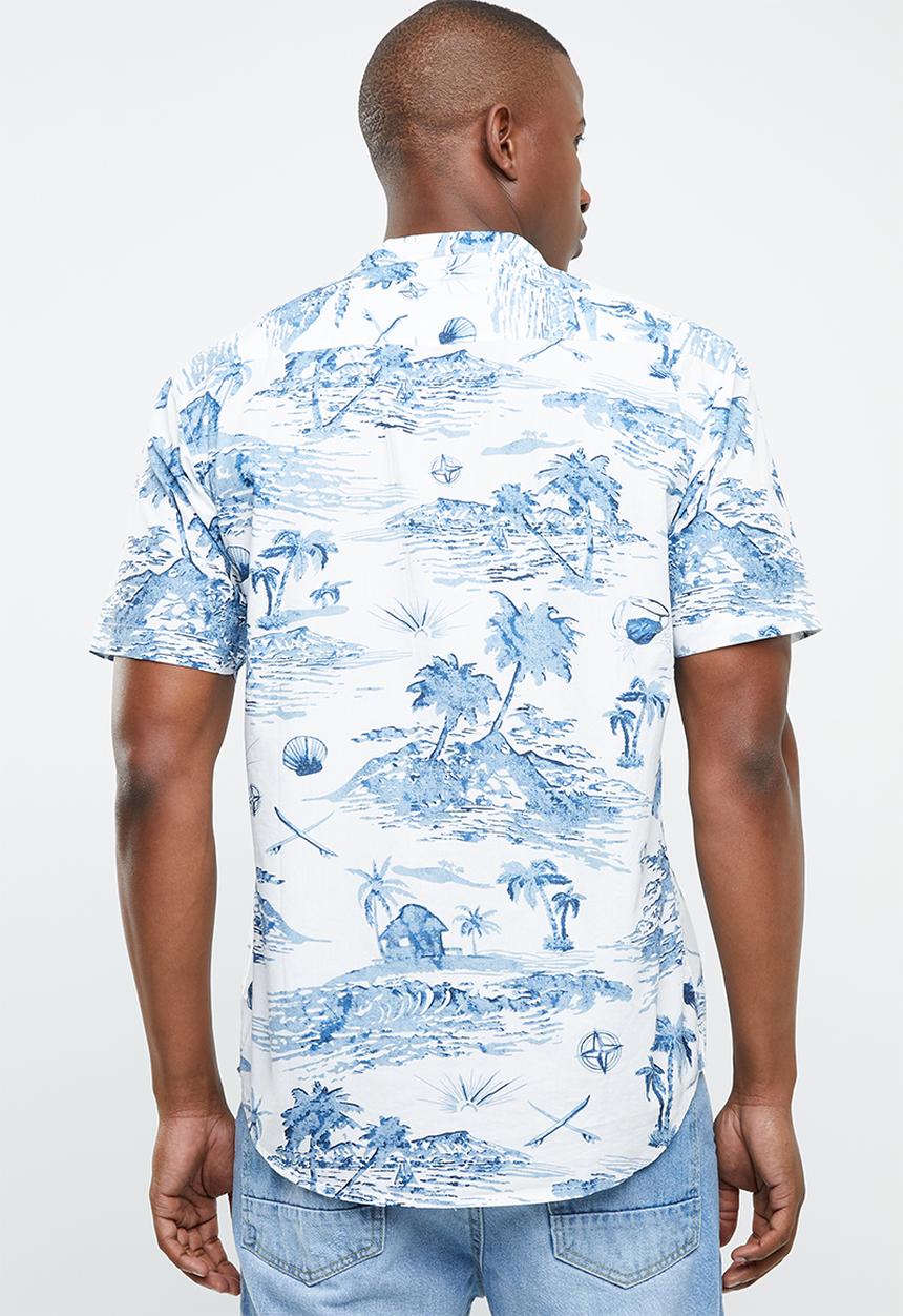 STYLE REPUBLIC - Captain revere collar shirt - white & blue