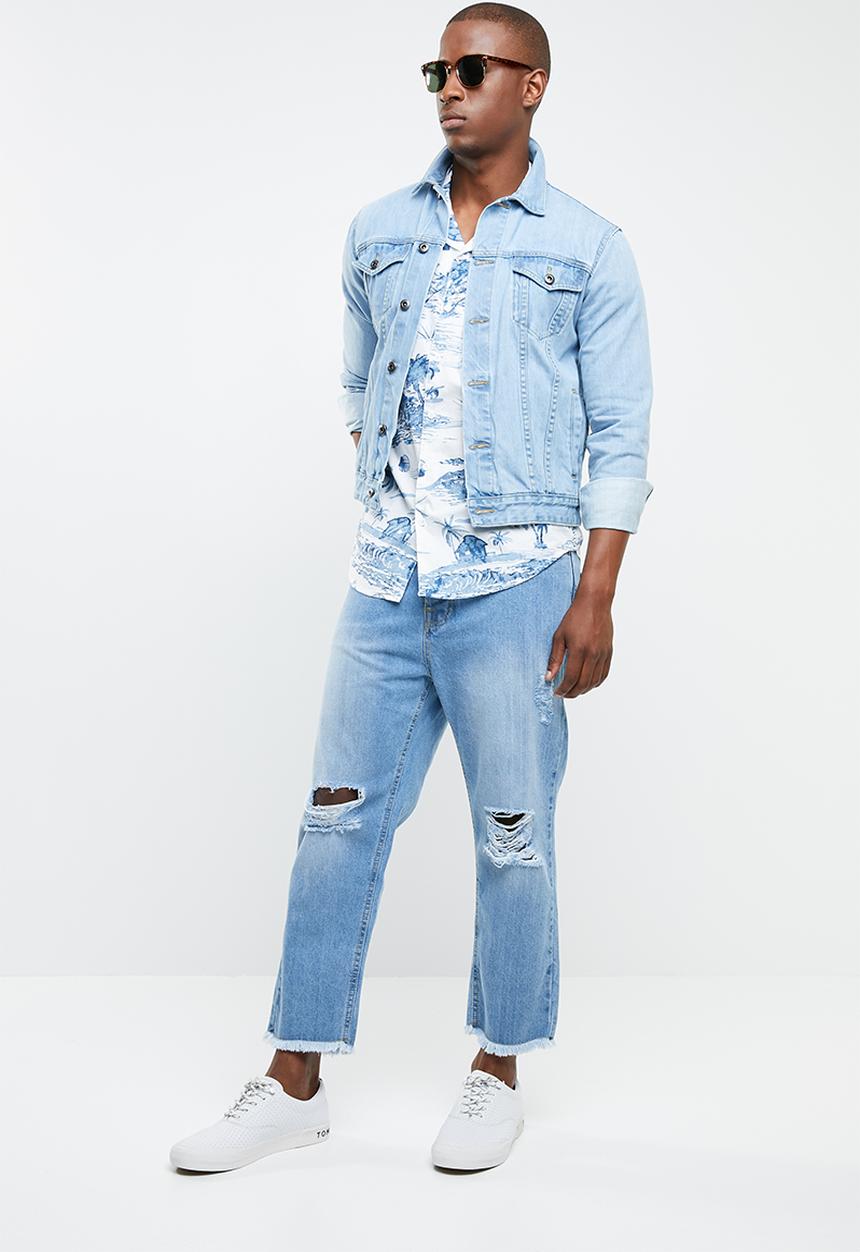 STYLE REPUBLIC - Captain revere collar shirt - white & blue