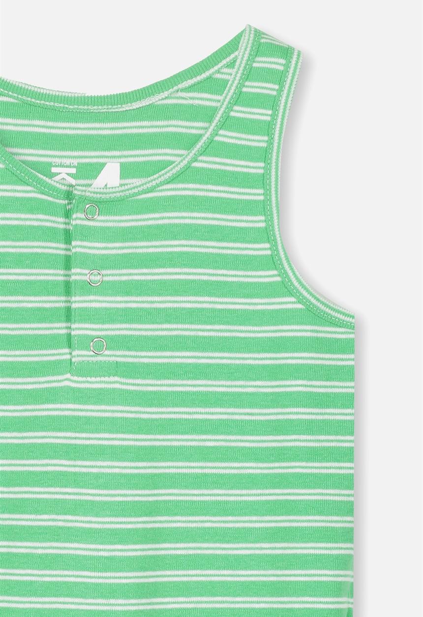 Cotton On - Tilley tank - green & white 
