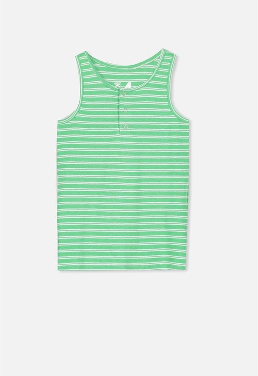 Cotton On - Tilley tank - green & white 
