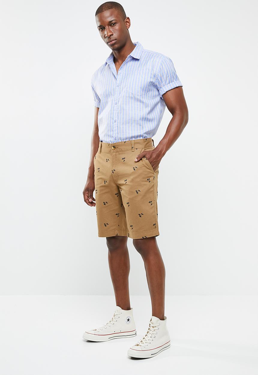 STYLE REPUBLIC - Twin palm shorts - tan