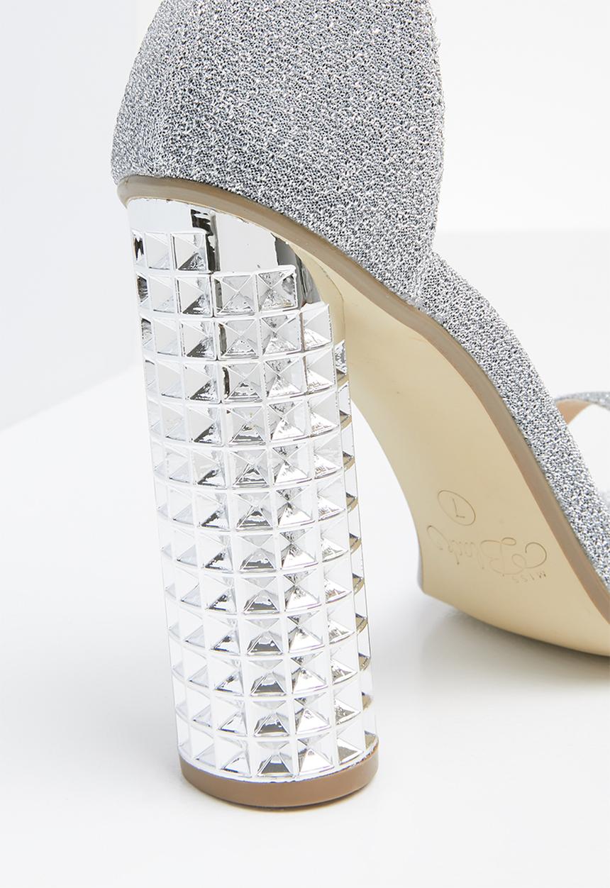 Miss Black - Adeline heel - silver