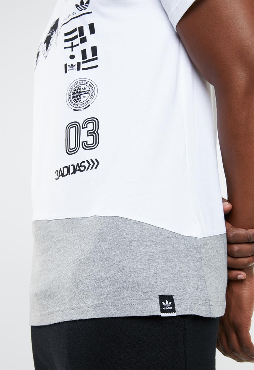 adidas Originals - Stacked bias tee - white