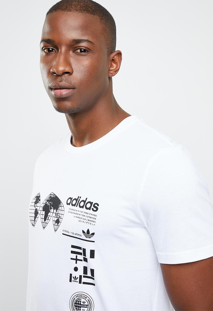 adidas Originals - Stacked bias tee - white