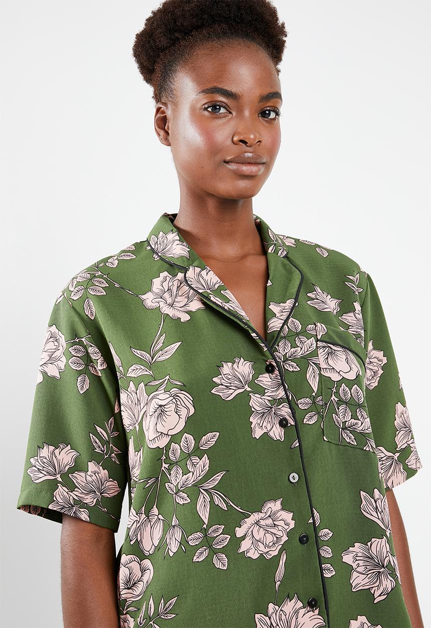 Superbalist - Sleep shirt & shorts set - khaki 