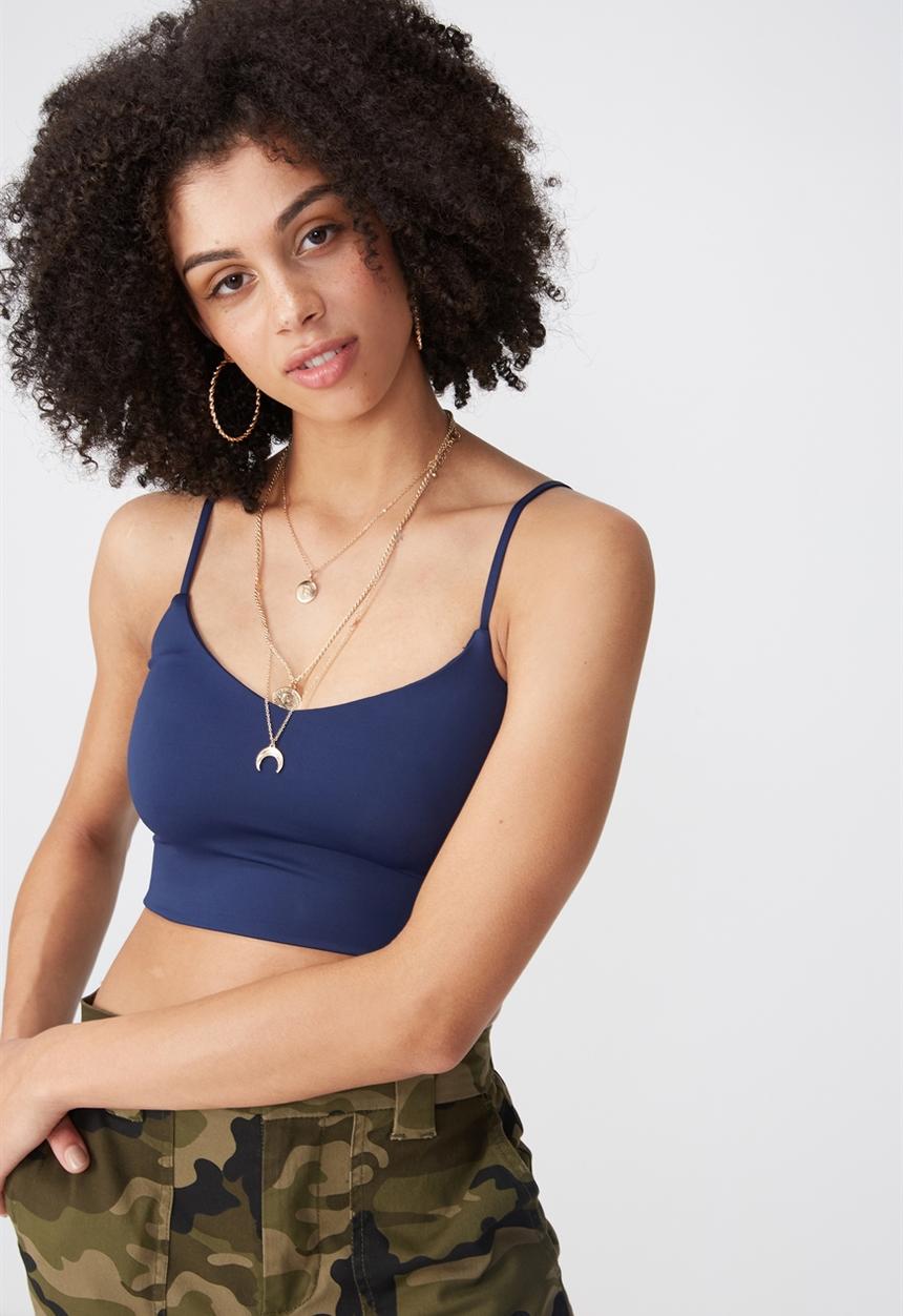 Supré  - Luxe crop cami - navy